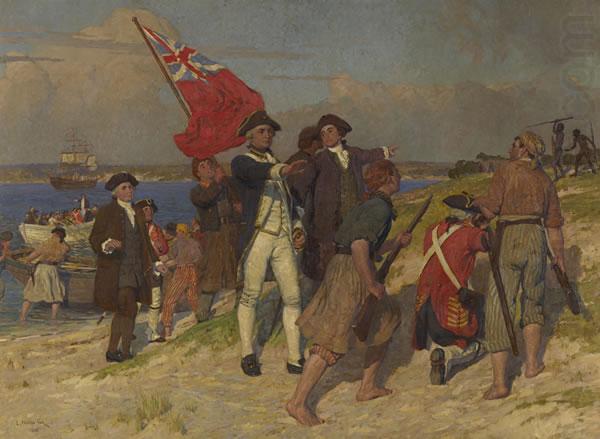 E.Phillips Fox Landing of Captain Cook at Botany Bay china oil painting image